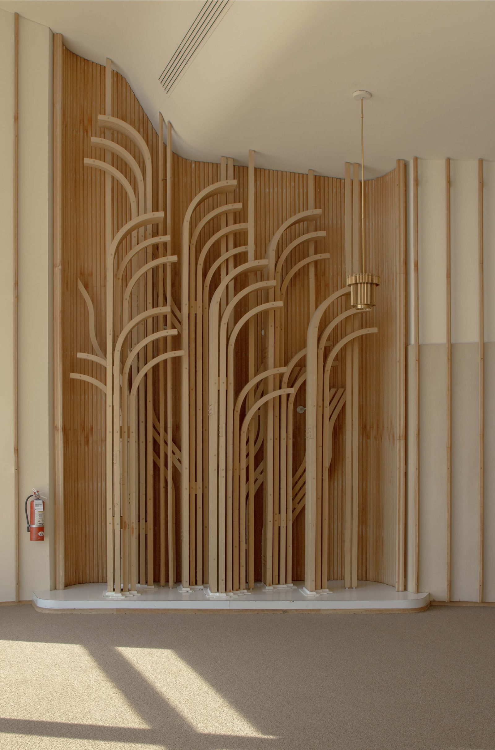 The conference room&rsquo;s large wall relief sculpture and &ldquo;spaghetti&rdquo; rails were among the elements meticulously catalogued and disassembled.